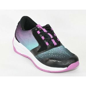 Zerotie Shoes Kids Soft Point Shoes Black/Purple/ Pink/ Green (Size US 1)
